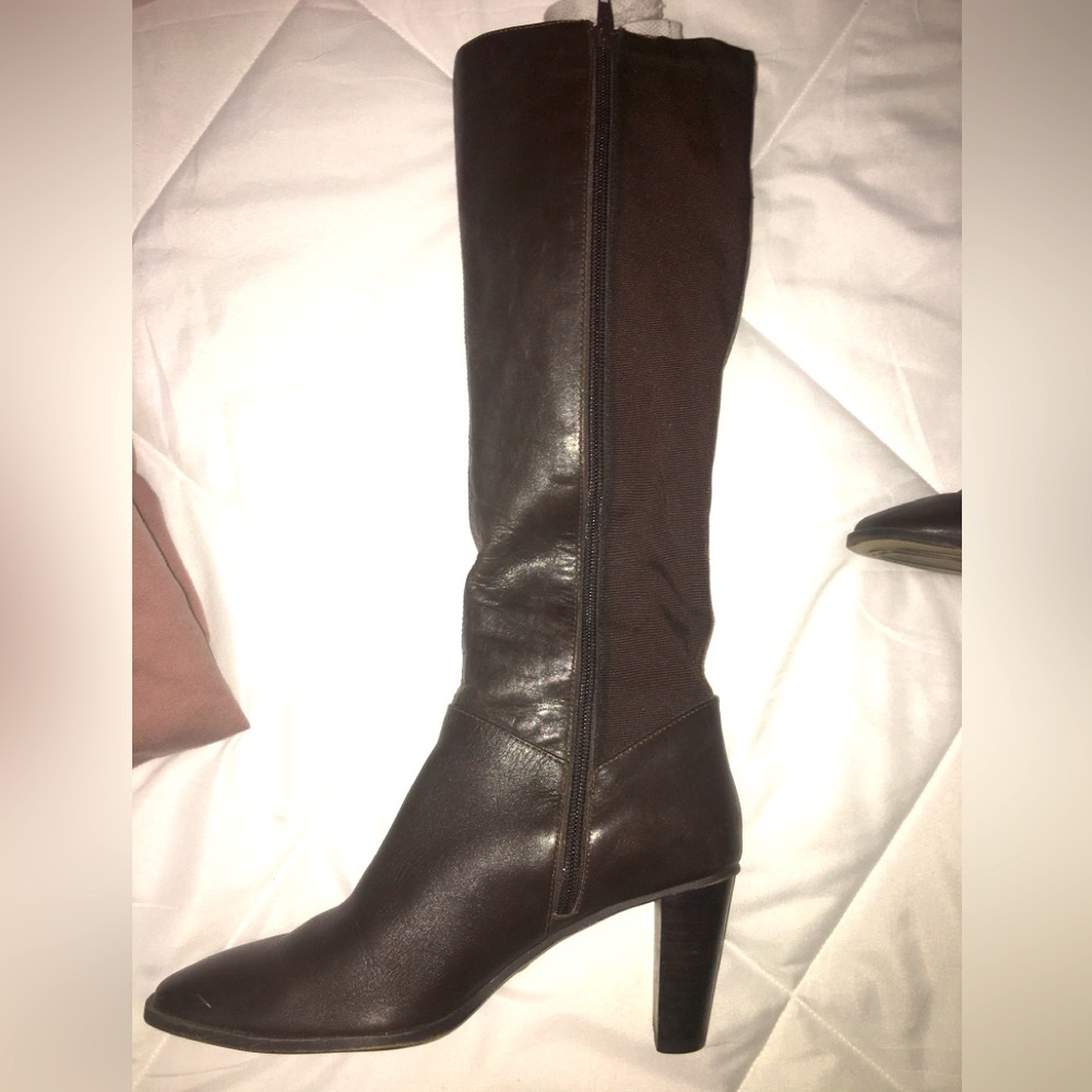Nicole Leather Brown Knee-High Women's Boots